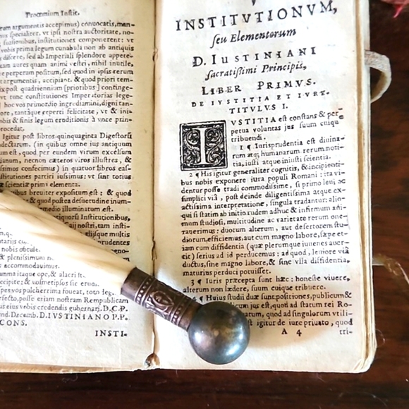 Other - Rare Justinian Law Book Early-17th Century dated 1630 Latin w Goat Leather/Strap
